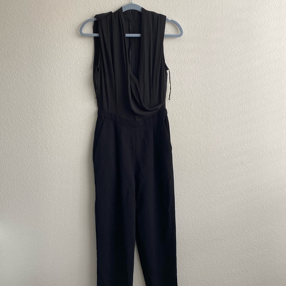 Mango jumpsuit with back zipper and crowl neck